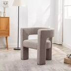 Poltrona a braccioli quadrati rivestita in bouclé da 71 cm - Kinwell