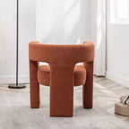 Poltrona a braccioli quadrati rivestita in bouclé da 71 cm - Kinwell