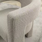 Poltrona a braccioli quadrati rivestita in bouclé da 71 cm - Kinwell
