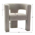 Poltrona a braccioli quadrati rivestita in bouclé da 71 cm - Kinwell