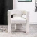 Poltrona a braccioli quadrati rivestita in bouclé da 71 cm - Kinwell