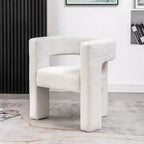 Poltrona a braccioli quadrati rivestita in bouclé da 71 cm - Kinwell