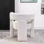 Poltrona a braccioli quadrati rivestita in bouclé da 71 cm - Kinwell