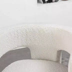 Poltrona a braccioli quadrati rivestita in bouclé da 71 cm - Kinwell