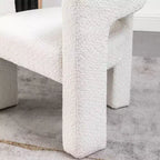 Poltrona a braccioli quadrati rivestita in bouclé da 71 cm - Kinwell
