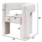 Poltrona a braccioli quadrati rivestita in bouclé da 71 cm - Kinwell