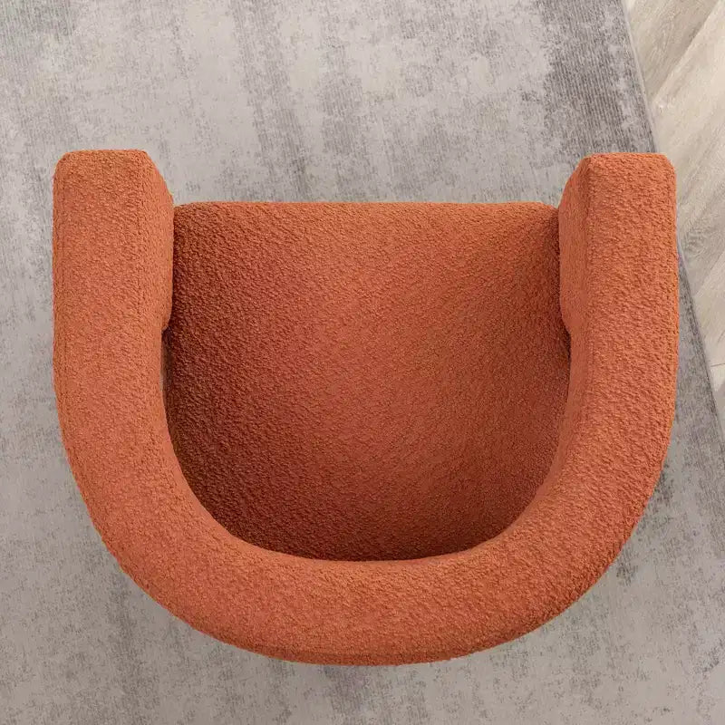 Poltrona a braccioli quadrati rivestita in bouclé da 71 cm - Kinwell