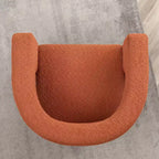 Poltrona a braccioli quadrati rivestita in bouclé da 71 cm - Kinwell