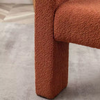 Poltrona a braccioli quadrati rivestita in bouclé da 71 cm - Kinwell