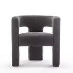 Poltrona a braccioli quadrati rivestita in bouclé da 71 cm - Kinwell