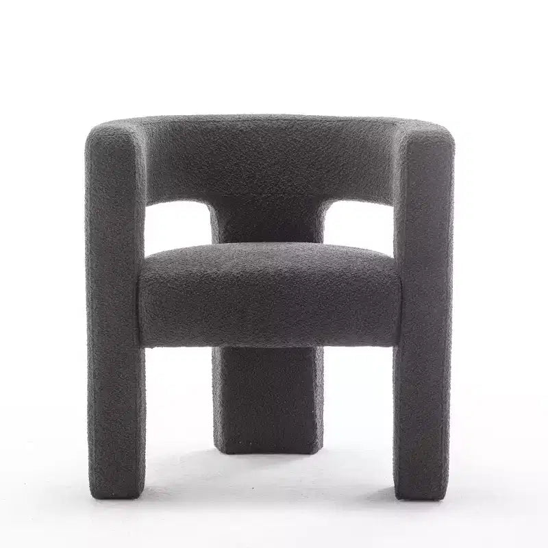 Poltrona a braccioli quadrati rivestita in bouclé da 71 cm - Kinwell