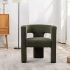 Poltrona a braccioli quadrati rivestita in bouclé da 71 cm - Kinwell