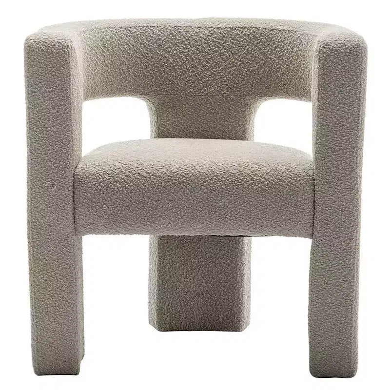 Poltrona a braccioli quadrati rivestita in bouclé da 71 cm - Kinwell
