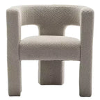 Poltrona a braccioli quadrati rivestita in bouclé da 71 cm - Kinwell