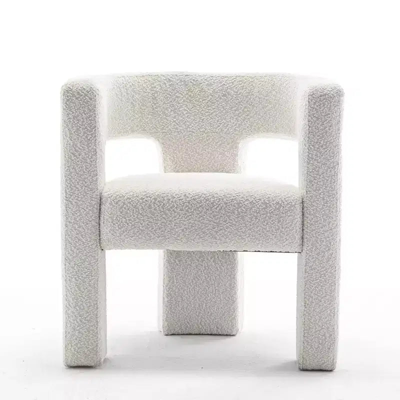 Poltrona a braccioli quadrati rivestita in bouclé da 71 cm - Kinwell