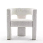Poltrona a braccioli quadrati rivestita in bouclé da 71 cm - Kinwell