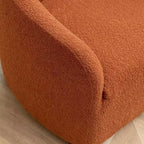 Poltrona girevole a botte con rivestimento in tessuto Boucle, larghezza 32 pollici - Kinwell