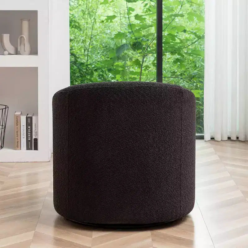 Poltrona girevole a botte con rivestimento in tessuto Boucle, larghezza 32 pollici - Kinwell