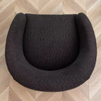 Poltrona girevole a botte con rivestimento in tessuto Boucle, larghezza 32 pollici - Kinwell