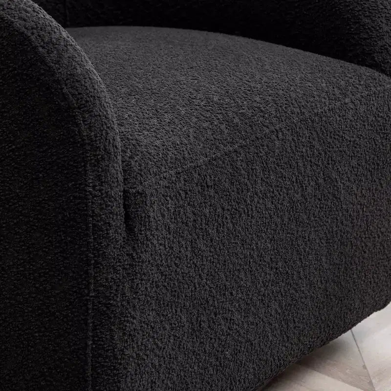 Poltrona girevole a botte con rivestimento in tessuto Boucle, larghezza 32 pollici - Kinwell