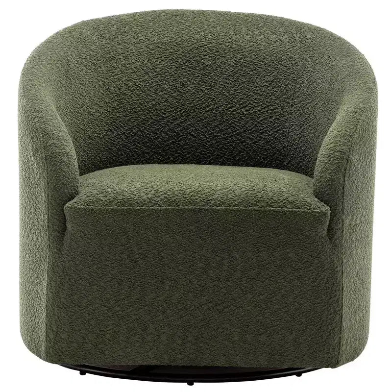 Poltrona girevole a botte con rivestimento in tessuto Boucle, larghezza 32 pollici - Kinwell