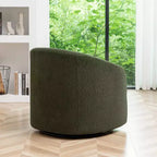 Poltrona girevole a botte con rivestimento in tessuto Boucle, larghezza 32 pollici - Kinwell