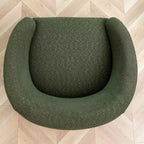 Poltrona girevole a botte con rivestimento in tessuto Boucle, larghezza 32 pollici - Kinwell