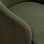 Poltrona girevole a botte con rivestimento in tessuto Boucle, larghezza 32 pollici - Kinwell
