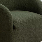 Poltrona girevole a botte con rivestimento in tessuto Boucle, larghezza 32 pollici - Kinwell