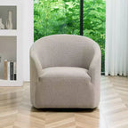 Poltrona girevole a botte con rivestimento in tessuto Boucle, larghezza 32 pollici - Kinwell