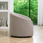 Poltrona girevole a botte con rivestimento in tessuto Boucle, larghezza 32 pollici - Kinwell