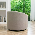 Poltrona girevole a botte con rivestimento in tessuto Boucle, larghezza 32 pollici - Kinwell