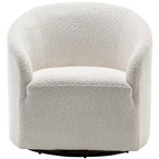 Poltrona girevole a botte con rivestimento in tessuto Boucle, larghezza 32 pollici - Kinwell