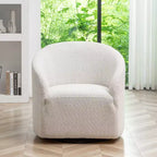 Poltrona girevole a botte con rivestimento in tessuto Boucle, larghezza 32 pollici - Kinwell
