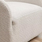Poltrona girevole a botte con rivestimento in tessuto Boucle, larghezza 32 pollici - Kinwell