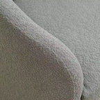 Poltrona girevole a botte con rivestimento in tessuto Boucle, larghezza 32 pollici - Kinwell