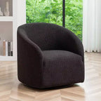 Poltrona girevole a botte con rivestimento in tessuto Boucle, larghezza 32 pollici - Kinwell