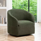 Poltrona girevole a botte con rivestimento in tessuto Boucle, larghezza 32 pollici - Kinwell