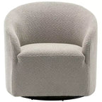 Poltrona girevole a botte con rivestimento in tessuto Boucle, larghezza 32 pollici - Kinwell