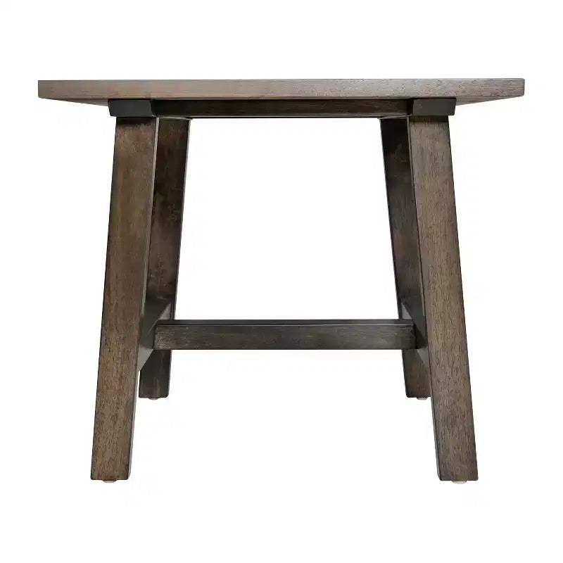 Flash Furniture Eli Tavolino Rustico in Legno Massello, Tavolino d'Appoggio Stile Cavalletto