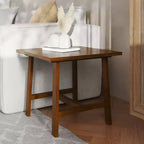Flash Furniture Eli Tavolino Rustico in Legno Massello, Tavolino d'Appoggio Stile Cavalletto
