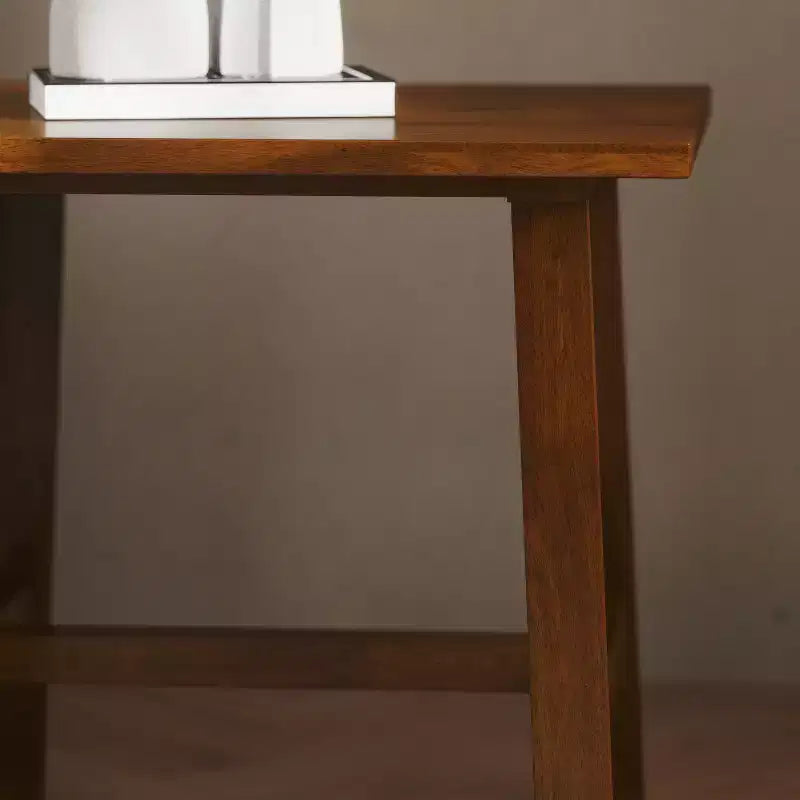 Flash Furniture Eli Tavolino Rustico in Legno Massello, Tavolino d'Appoggio Stile Cavalletto