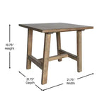 Flash Furniture Eli Tavolino Rustico in Legno Massello, Tavolino d'Appoggio Stile Cavalletto
