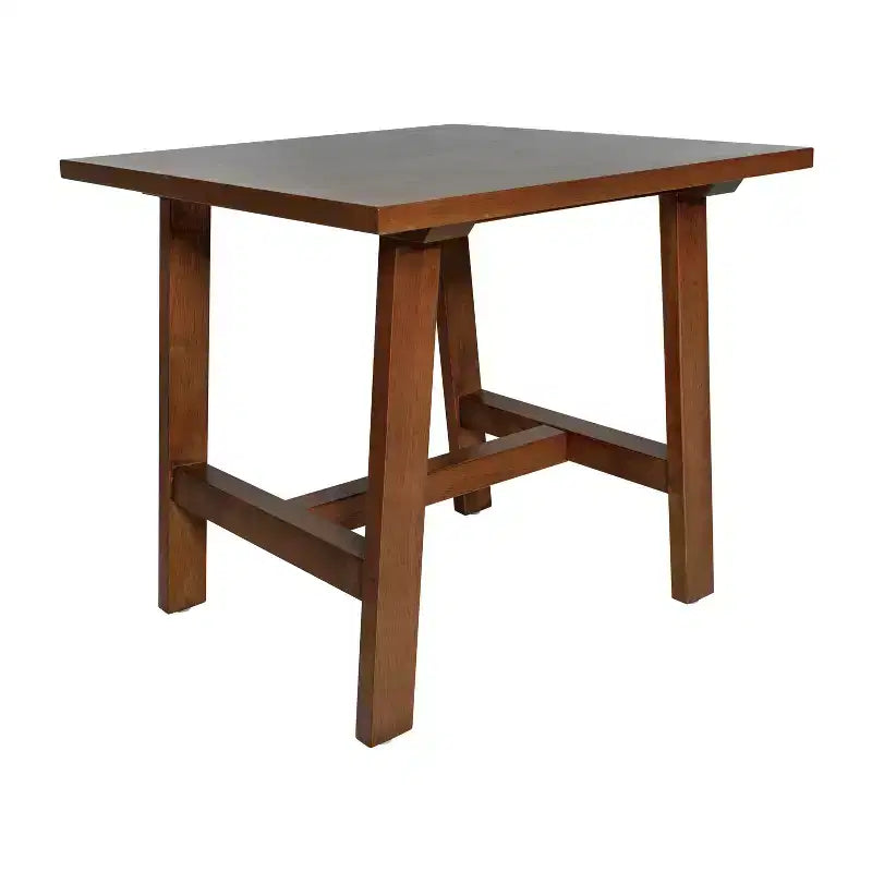 Flash Furniture Eli Tavolino Rustico in Legno Massello, Tavolino d'Appoggio Stile Cavalletto