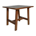 Flash Furniture Eli Tavolino Rustico in Legno Massello, Tavolino d'Appoggio Stile Cavalletto