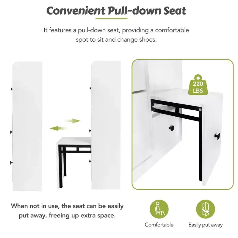 Scarpiera Versatile con 3 Cassetti a Scomparsa e Seduta Ribaltabile - ModernLuxe