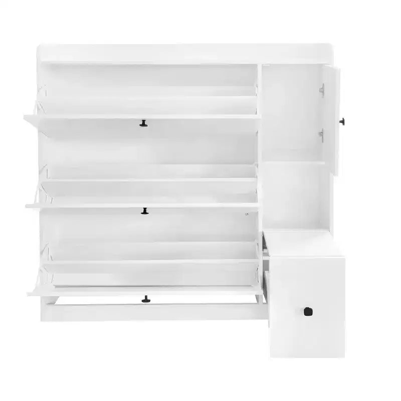 Scarpiera Versatile con 3 Cassetti a Scomparsa e Seduta Ribaltabile - ModernLuxe