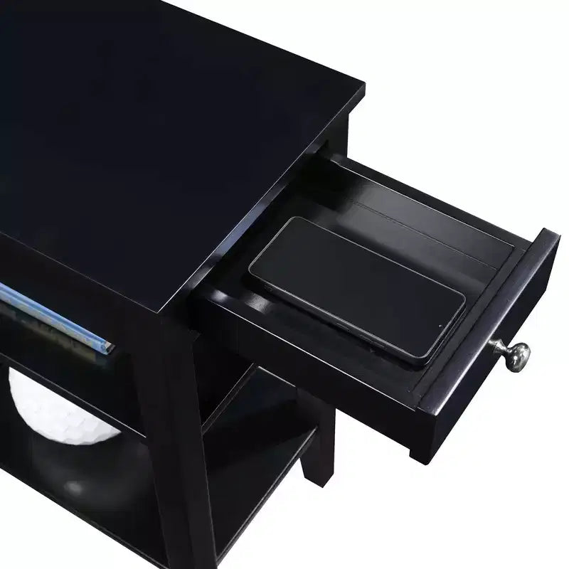 Tavolino American Heritage 1 cassetto con caricatore e ripiani - Breighton Home