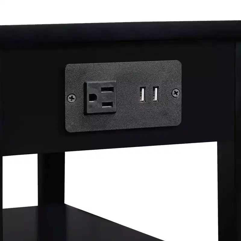 Tavolino American Heritage 1 cassetto con caricatore e ripiani - Breighton Home
