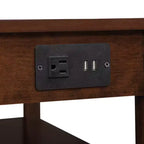 Tavolino American Heritage 1 cassetto con caricatore e ripiani - Breighton Home